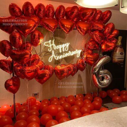 Anniversary Balloon Decoration at Home