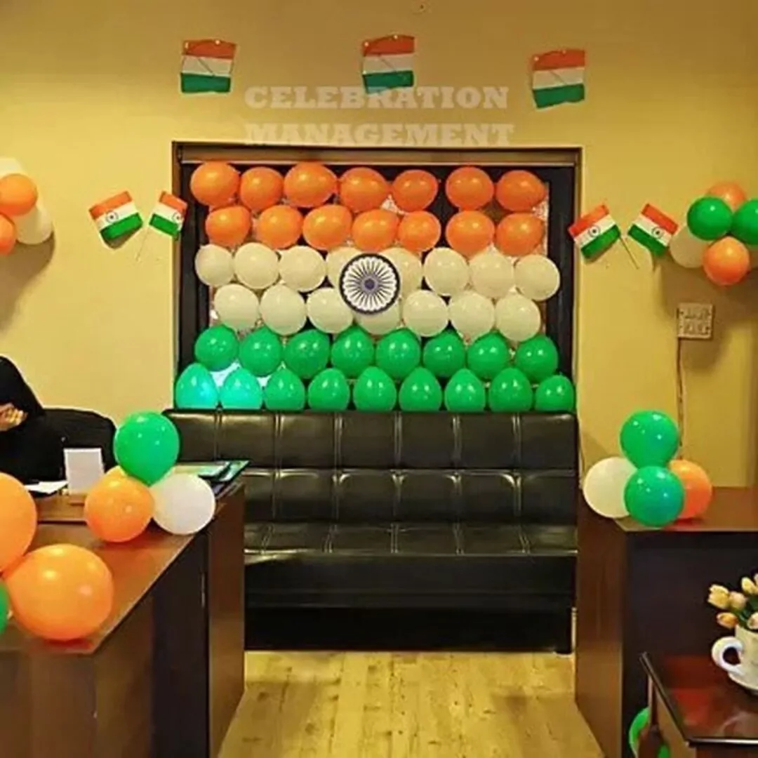 Independence Day Flag Balloon Decoration in School