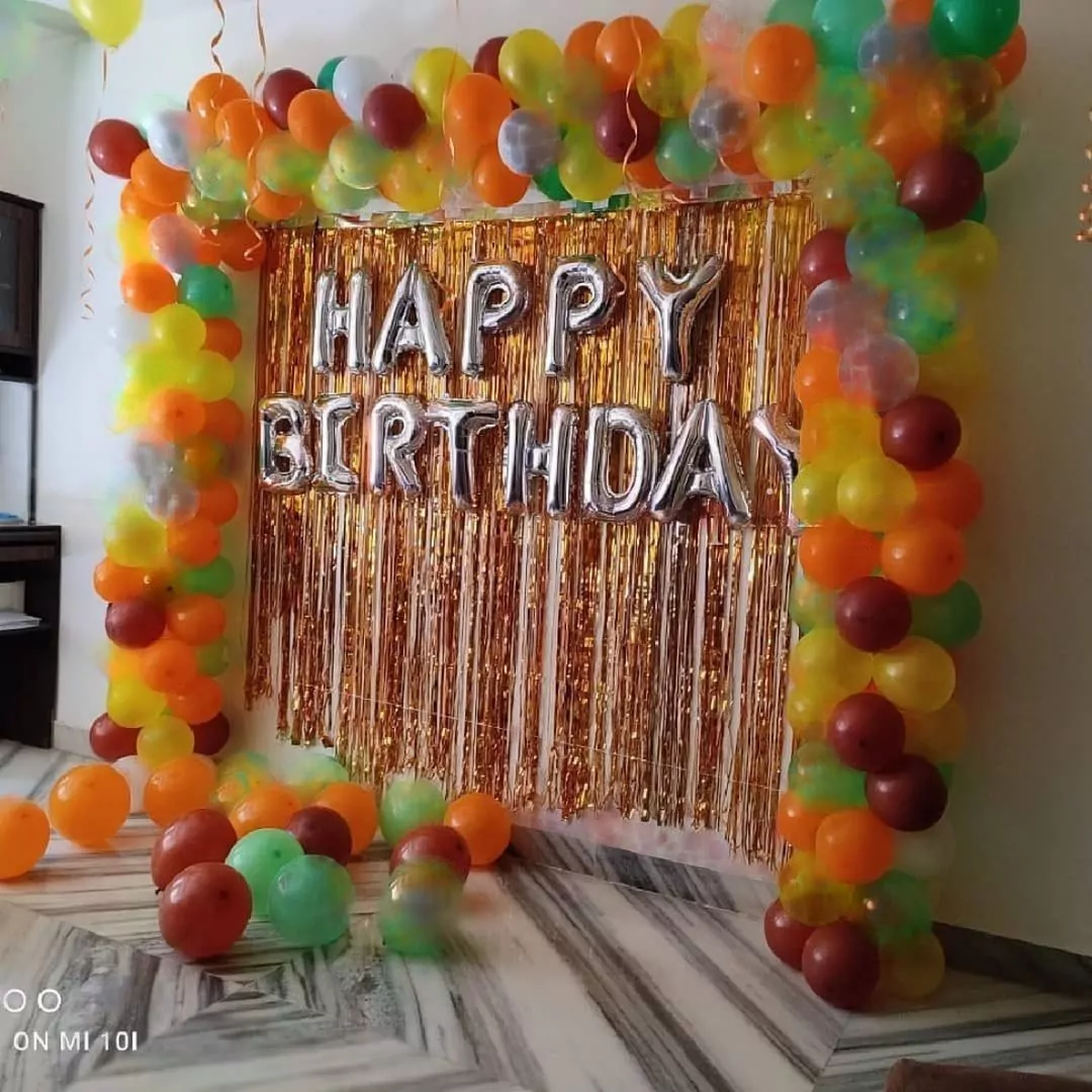 Simple Colorful Hall Birthday Decoration - Party Dost