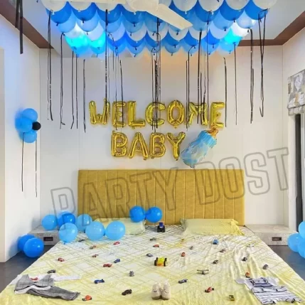 Welcome Baby Decoration For Boy Girl At Home Party Dost - Welcome Decoration At Home With Flowers