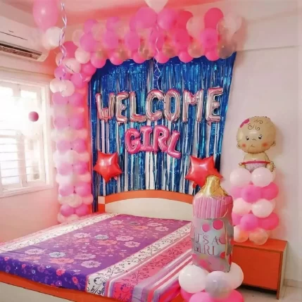 Welcome Baby Decoration For Boy Girl At Home Party Dost - Welcome Decoration At Home With Flowers