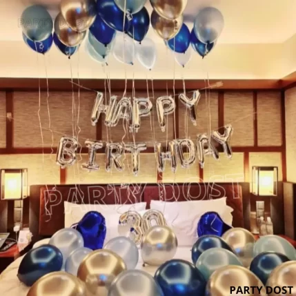 Birthday with Chrome Balloons