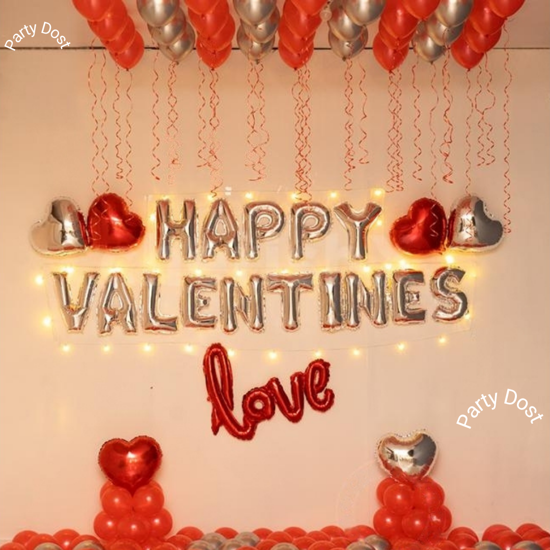 Alfabet grijs Ithaca Valentine Balloon Decoration Home - Party Dost