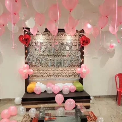 Pink Wall Balloon Decoration